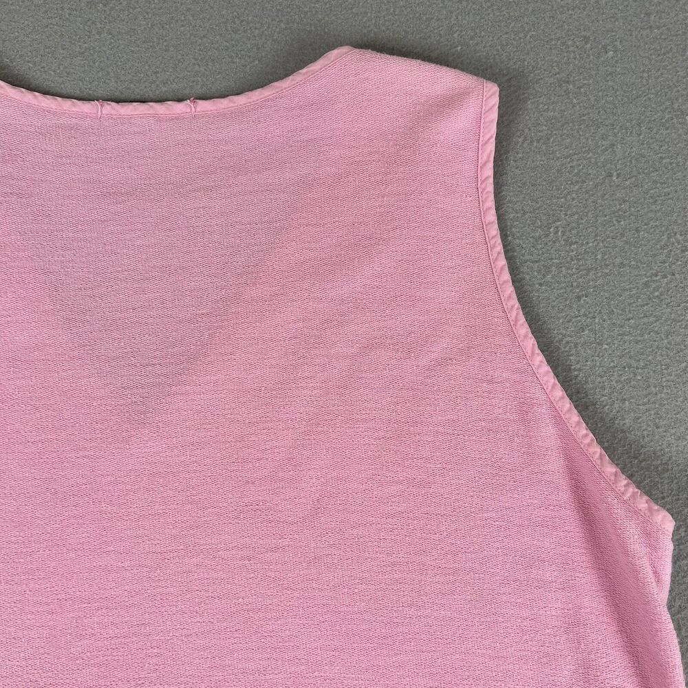 Subtle Tones Pink Cotton‎ Terry V Neck Sleeveless Kangaroo Pocket Midi Dress M - Picture 14 of 16